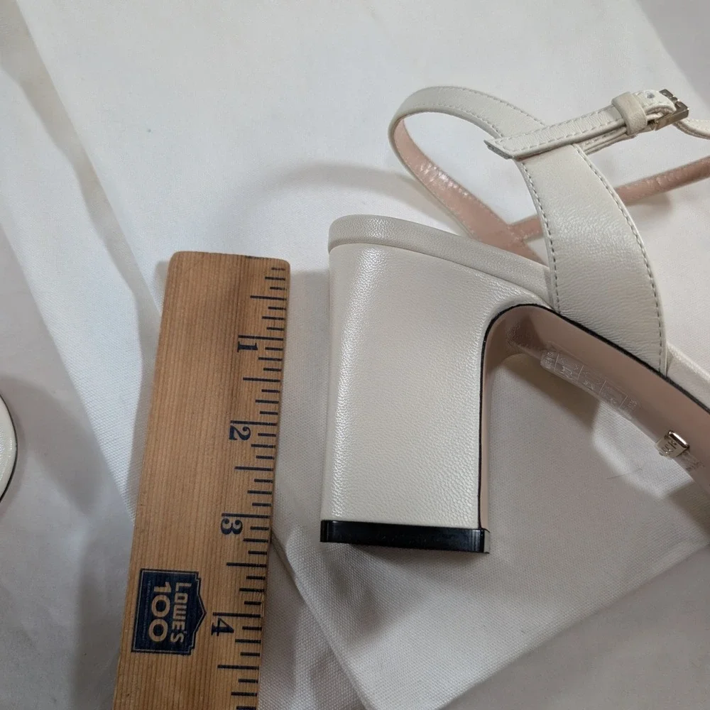 Gucci Horsebit Block Heel Sandals Cream Leather Gold Hardware IT 38